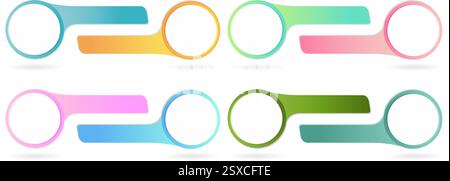 Etichettate gli elementi infografici per i vostri dati aziendali con 3 opzioni, parti, passaggi o processi lenti di ingrandimento colorate su uno sfondo bianco Illustrazione Vettoriale