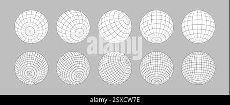 Set di sfere a reticolo isolato Illustrazione Vettoriale