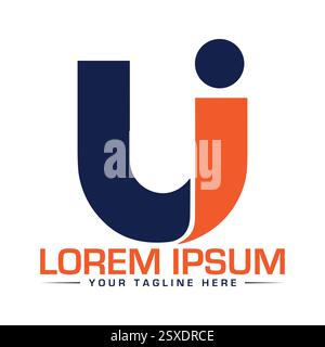 Design del logo della lettera dell'interfaccia utente Illustrazione Vettoriale