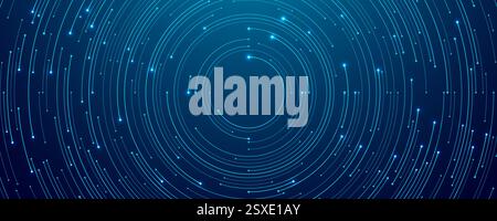 Sfondo circuito cerchio tecnologia astratta. Concetto di big data. Illustrazione Vettoriale