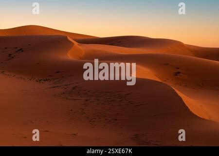 Erg Chigaga è un vasto deserto di dune di sabbia in Marocco. Foto Stock