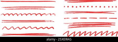 Collezione Red GALK Crayon line Illustrazione Vettoriale