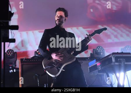 REGNO UNITO. 22 febbraio 2025. LONDRA, INGHILTERRA - 22 FEBBRAIO: Vitja Balžalorsky di "Laibach" si esibisce all'Islington Assembly Hall il 22 febbraio 2025 a Londra, Inghilterra. CAP/Mar © Mar/Capital Pictures credito: Capital Pictures/Alamy Live News Foto Stock