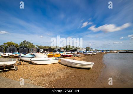 Vista da Orford Quay, Woodbridge, Suffolk, Inghilterra Regno Unito Foto Stock