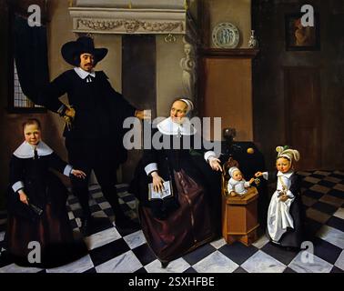 Ritratto di una famiglia di Pieter de Hooch (circolo di) Rotterdam, 1629 – Amsterdam, 1679 fine Art Museum, Paesi Bassi, Olanda, Foto Stock