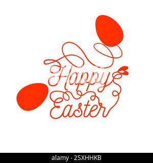 Cartolina di Pasqua con uovo estratto a mano. Non ai, illustrazione vettoriale Illustrazione Vettoriale