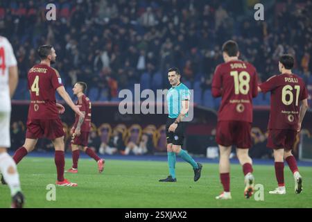 Roma, Italia 24.02.2025: Durante il campionato italiano di calcio di serie A Enilive 2024-2025 partita COME Roma vs AC Monza allo Stadio Olimpico di Roma. Foto Stock