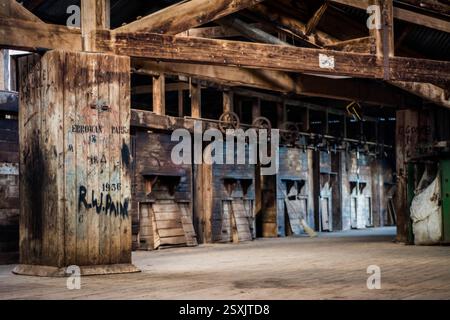 Storico capannone di tosatura in Australia Foto Stock