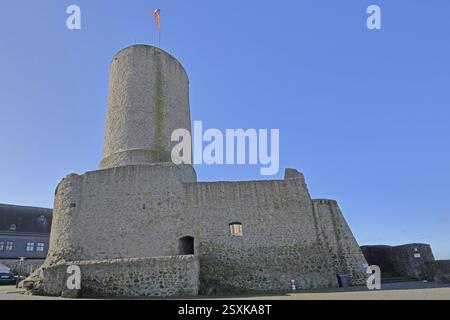 Castello di Gleiberg costruito intorno al 900 con Keep, Krofdorf-Gleiberg, Wettenberg, Assia, Germania, Europa Foto Stock