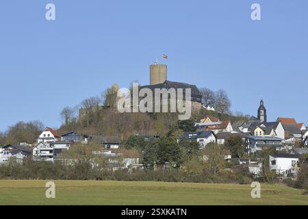 Castello di Gleiberg costruito intorno al 900, Krofdorf-Gleiberg, Wettenberg, Assia, Germania, Europa Foto Stock