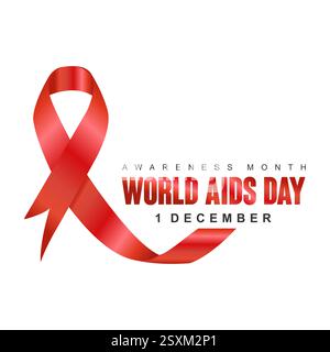 World AIDS Day 1 dicembre illustrazione vettoriale in background Illustrazione Vettoriale