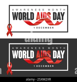 World AIDS Day 1 dicembre illustrazione vettoriale in background Illustrazione Vettoriale