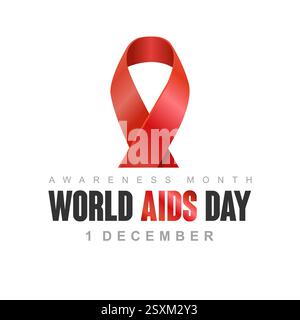 World AIDS Day 1 dicembre illustrazione vettoriale in background Illustrazione Vettoriale