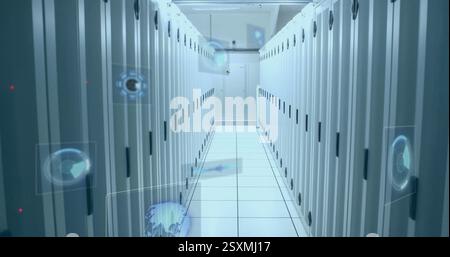 Immagine della scansione dell'oscilloscopio nella sala server Foto Stock