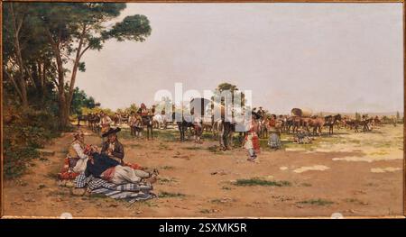 VALENCIANI DOPO PASTO, c. 1880 - 1890, Joaquín Agrasot (Orihuela, 1836 - Valencia, 1919) Foto Stock