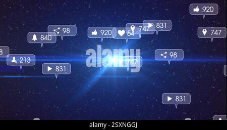 Immagine delle icone dei media sopra le stelle Foto Stock