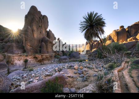 La Gola di Tislit si trova nella regione di Jebel Sirwa, che si trova nelle montagne dell'Anti-Atlante del Marocco. Foto Stock