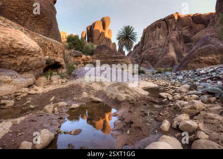 La Gola di Tislit si trova nella regione di Jebel Sirwa, che si trova nelle montagne dell'Anti-Atlante del Marocco. Foto Stock