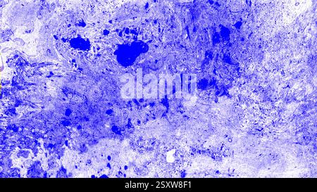 Sfondo in marmo astratto da diverse sfumature di blu e bianco. Macchie caotiche, onde, strisce e punti. Si mescolano a vicenda e formano texture e colori diversi. Ultra marine, cobalto, marina. Foto Stock