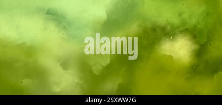 Sfondo verde brillante giallo nebbia di vapore sfumata verniciata struttura acquerello fumé concetto astratto di ecologia primaverile estiva Foto Stock