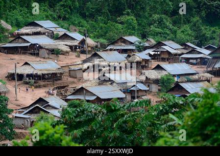 Ban Lek Kham mai. Piccolo villaggio vicino a Luang Namtha a nord del Lao Foto Stock