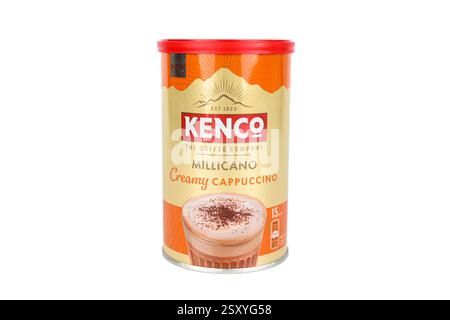Kenco Millicano Cappuccino Instant Coffee Tin – Galles, Regno Unito – 18 febbraio 2025 Foto Stock
