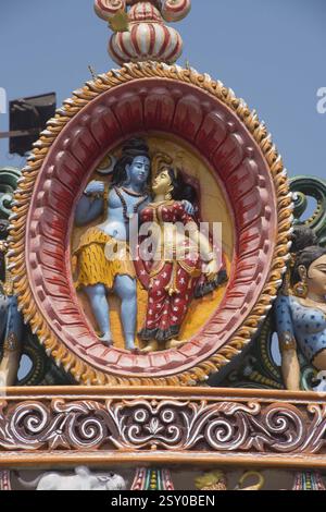 Signore Shiva e parvati statua matematica, puri, Orissa, India, Asia Foto Stock