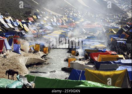 Tenda, amarnath yatra, Jammu Kashmir, India, Asia Foto Stock