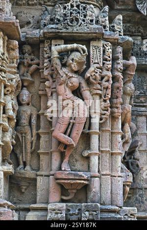 Statue del tempio shiva shakti, Abhaipur, Idar, Sabarkantha, Gujarat, India, Asia Foto Stock