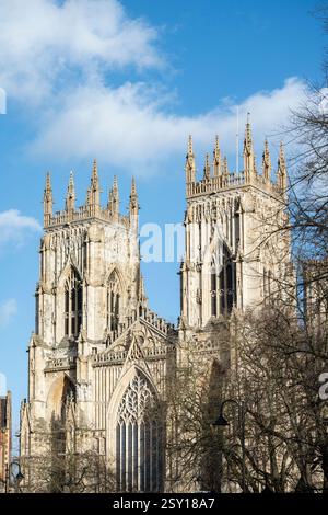 Il campanello di West End della York Minster, York, Inghilterra Foto Stock