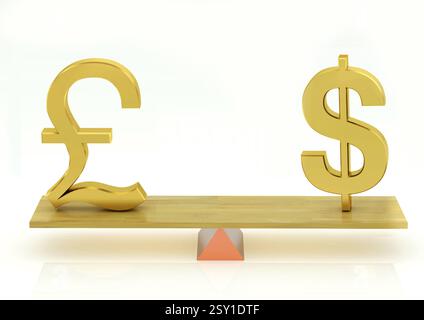 Bilanciamento del dollaro degli Stati Uniti e Regno Unito pound, India, Asia Foto Stock