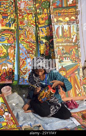 Patachitra Midnapur, Bengala occidentale, India Foto Stock