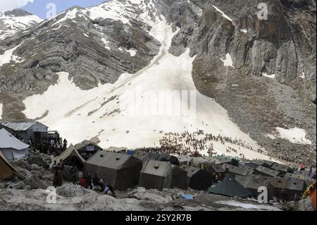 Pilgrim amarnath yatra, Jammu Kashmir, India, Asia Foto Stock
