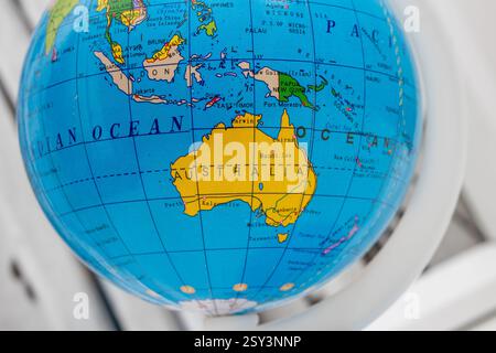 Australia e Oceania su un Globe Foto Stock