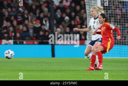 Londra, Regno Unito. 26 febbraio 2025. Durante la partita del gruppo 3 della UEFA Women's Nations League tra Inghilterra e Spagna allo stadio di Wembley, Londra, il 26 febbraio 2025 Credit: Action foto Sport/Alamy Live News Foto Stock