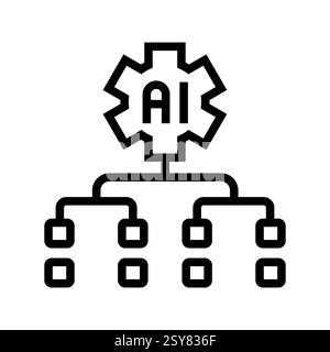 Sistemi di supporto decisionale, icona della linea nera DSS Illustrazione Vettoriale