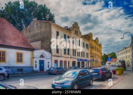 Ventspils. Lettonia. Via Kuldigas. Via Kuldigas, il sito dell'edificio più rappresentativo. Foto Stock