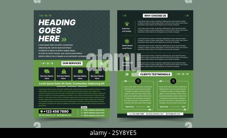 Brochure doppia laterale - opuscolo moderno e modello per poster Illustrazione Vettoriale