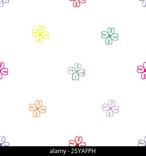 Motivo floreale senza cuciture con eleganti elementi floreali, perfetto per stampe in tessuto, sfondi, inviti e sfondi. Vettore di alta qualità, completamente Illustrazione Vettoriale