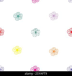 Motivo floreale senza cuciture con eleganti elementi floreali, perfetto per stampe in tessuto, sfondi, inviti e sfondi. Vettore di alta qualità, completamente Illustrazione Vettoriale