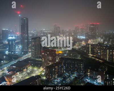 Alba su Manchester Deansgate Square e Castlefield Foto Stock