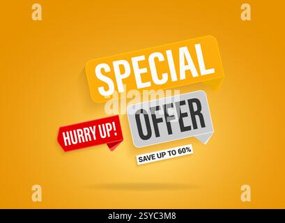 Banner Web di vendita modello di design victor. Sconto esclusivo, vendita Flash, Mega offerta con barra multifunzione realistica. Prezzo offerta speciale del prodotto . Illustrazione Vettoriale