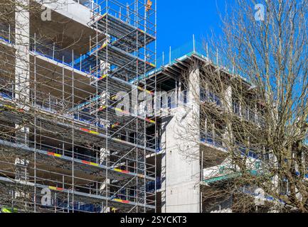 Lavori di costruzione in Paramount Place, in cima a Mount Pleasant Road, a Royal Tunbridge Wells. In precedenza il sito del demolito ABC Cinema. Foto Stock