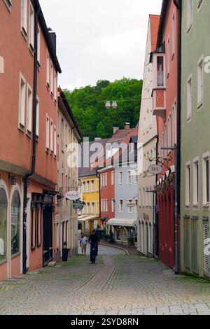 LANDSBERG AM LECH, GERMANIA - Vista di Landsberg am Lech, una città medievale sul fiume Lech nel sud-ovest della Baviera, Germania, vicino a Monaco. Foto Stock