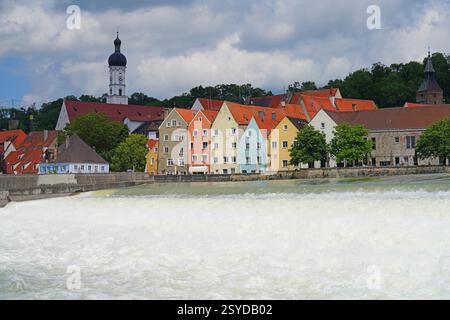 LANDSBERG AM LECH, GERMANIA - Vista di Landsberg am Lech, una città medievale sul fiume Lech nel sud-ovest della Baviera, Germania, vicino a Monaco. Foto Stock