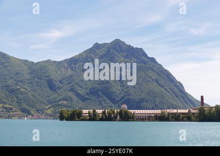 Paesaggio del lago d'Iseo in Italia Foto Stock