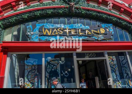 San Francisco, CA, Stati Uniti, primo piano, cartello, Thrift Shop, « Wasteland », Fillmore, Pacific Heights, negozio di fronte Foto Stock