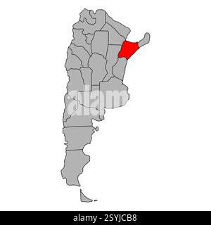 Forma del simbolo della mappa di Corrientes of Argentina, illustrazione vettoriale dell'icona del web di viaggio . Illustrazione Vettoriale