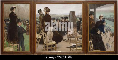 Giuseppe De Nittis (1846-1884), le Corse al Bois de Boulogne, 1881. Foto Stock