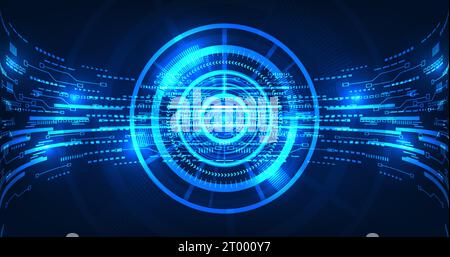 I dati di background della tecnologia mostrano la trasmissione di grandi quantità di dati attraverso un sistema di rete efficiente per inviare i dati al ricevitore in qualsiasi momento Illustrazione Vettoriale